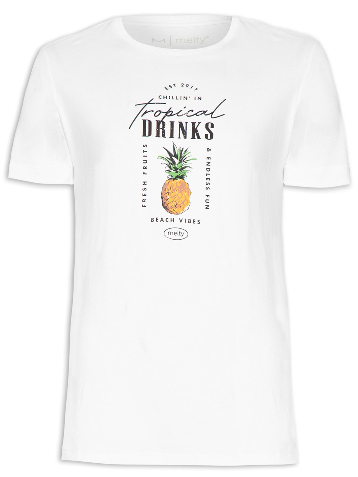 Camiseta Masculina Tropical Drinks - Branco