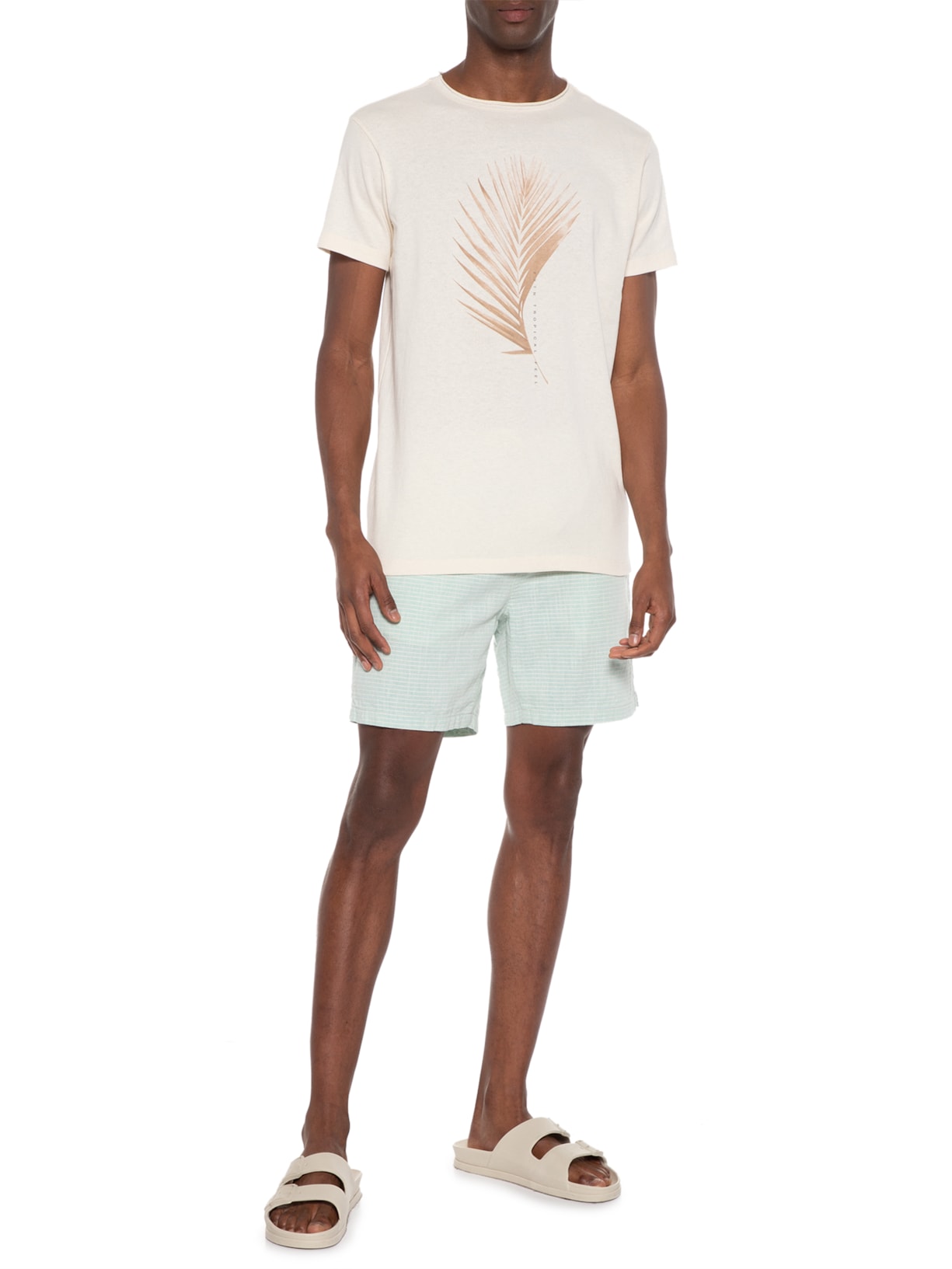 Camiseta Masculina Tropical Feel Off White Foxton