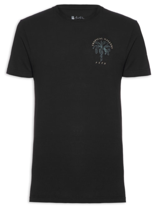Camiseta Masculina Tropical Gallery - Preto