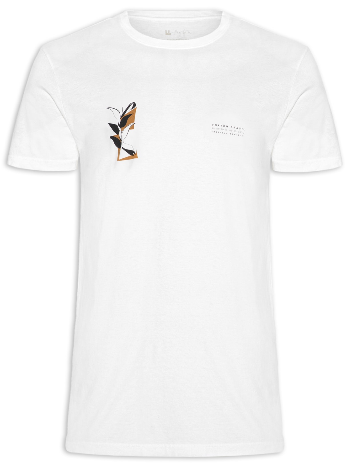 Camiseta Masculina Tropical Society Concreto - Branco