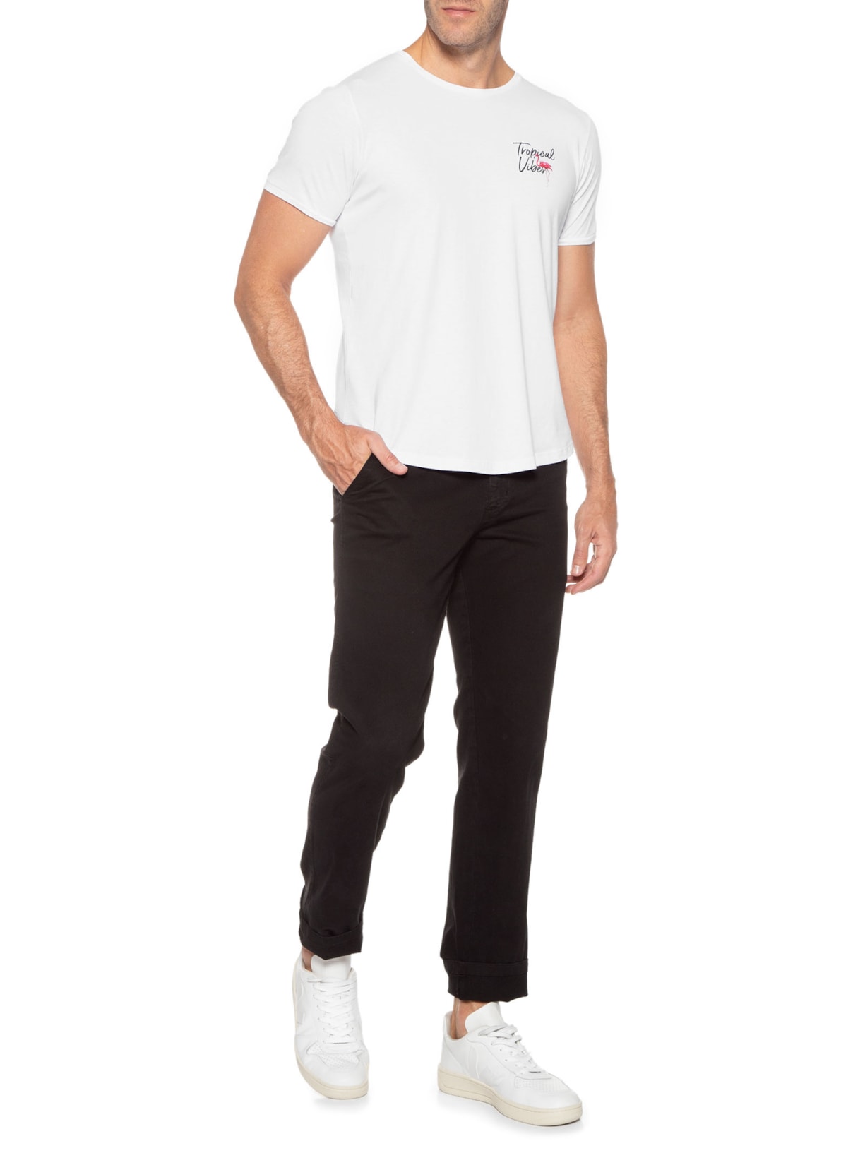 Camiseta Masculina Tropical Vibes 21 Branco La Moustache