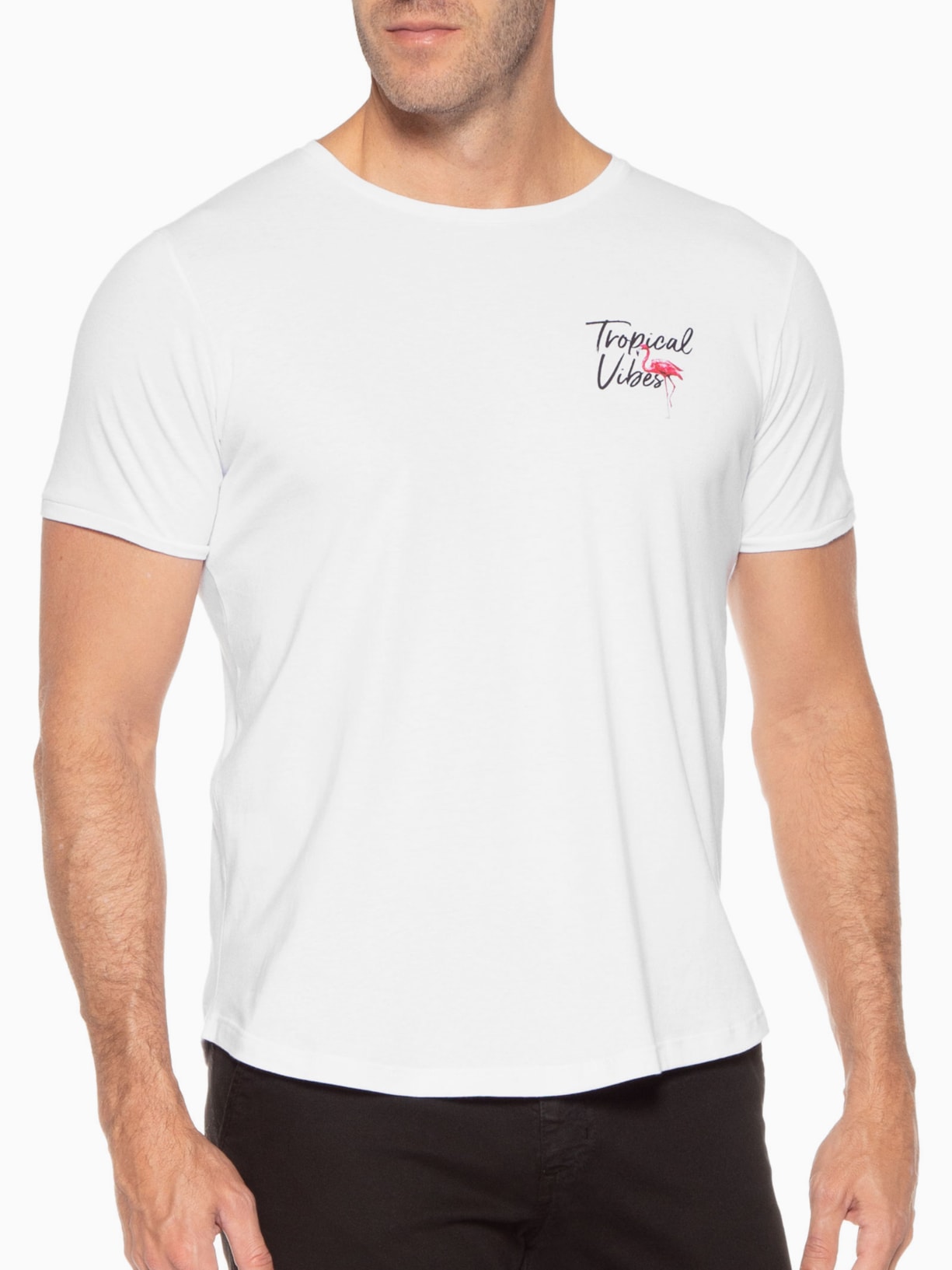 Camiseta Masculina Tropical Vibes 21 Branco La Moustache