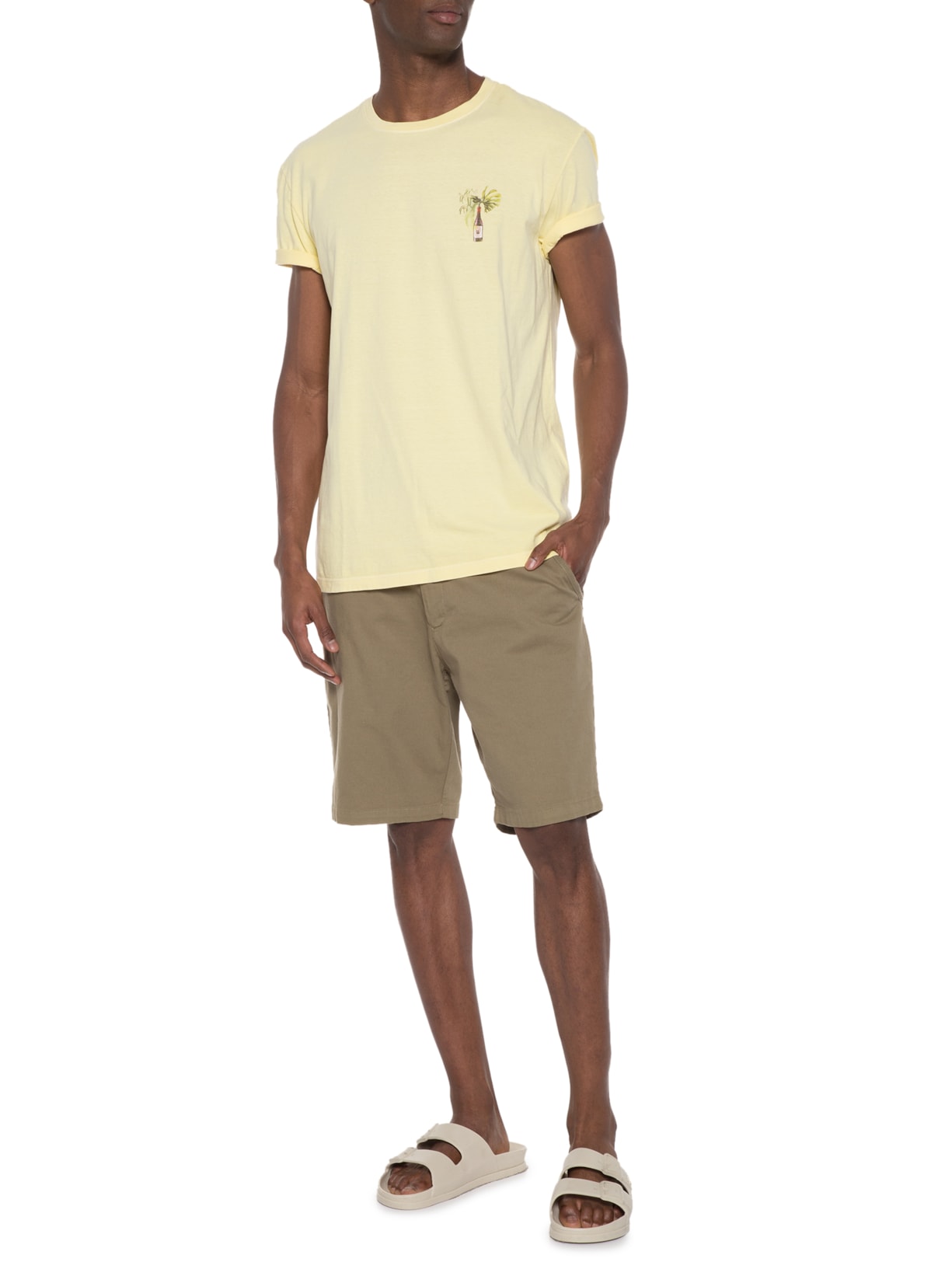 Camiseta Masculina Tropical Vino Amarelo Foxton