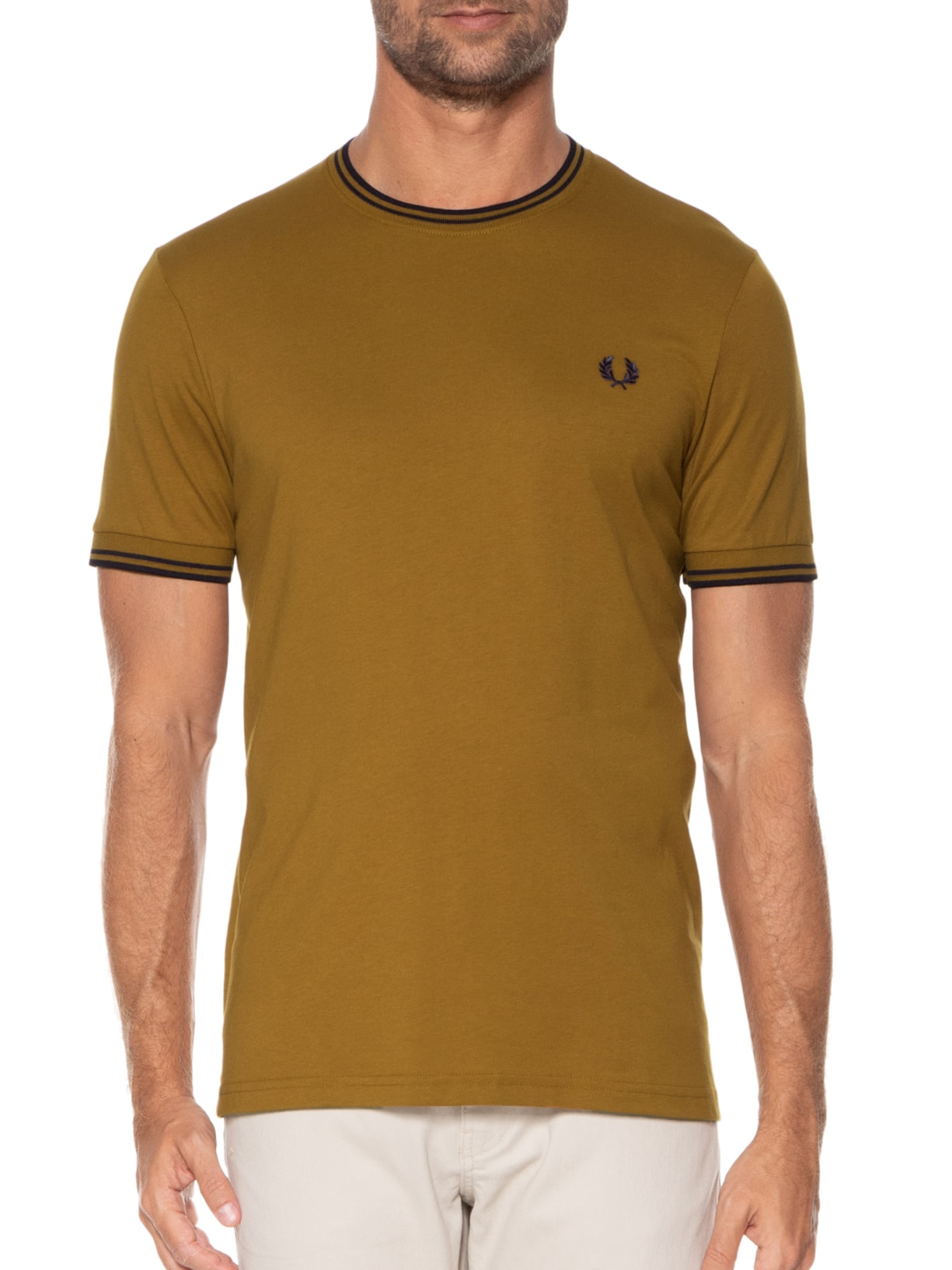Camiseta Masculina Twin Tipped Amarelo Fred Perry