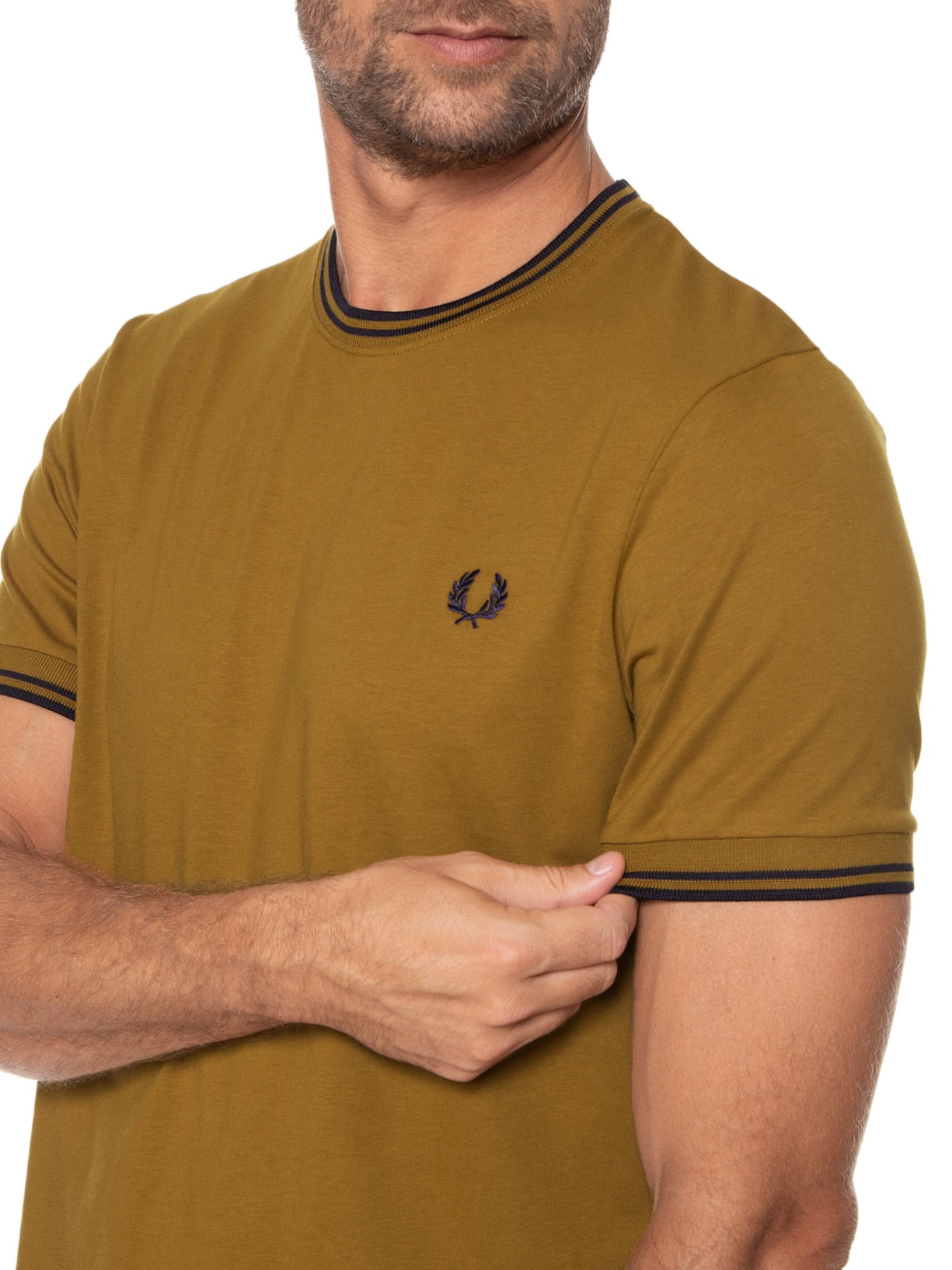 Camiseta Masculina Twin Tipped Amarelo Fred Perry