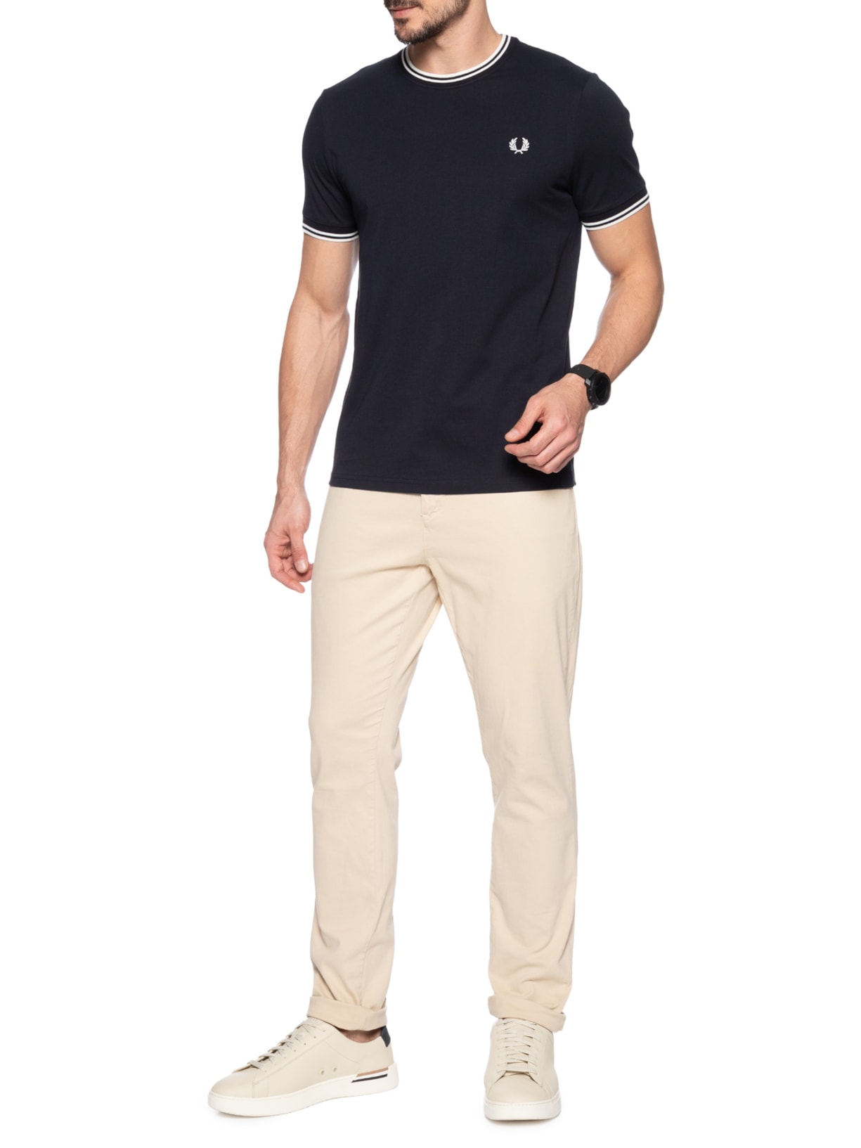 Camiseta Masculina Twin Tipped Azul Fred Perry