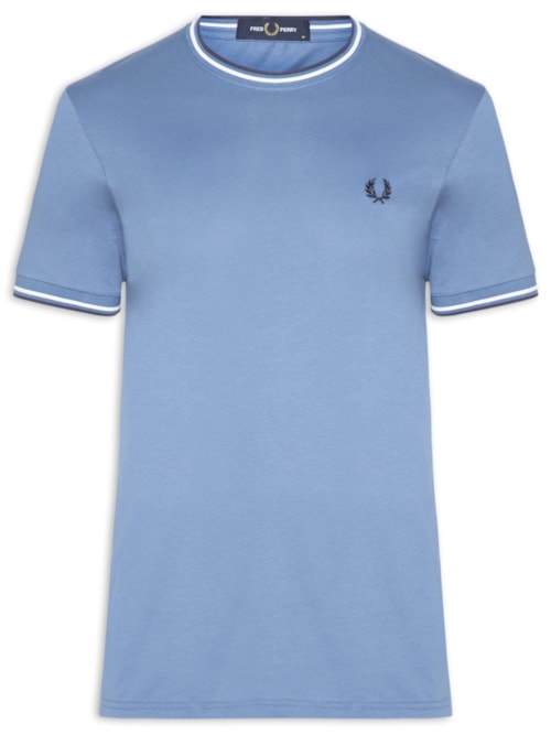 Camiseta Masculina Twin Tipped Regular Fit Em Algodão - Azul
