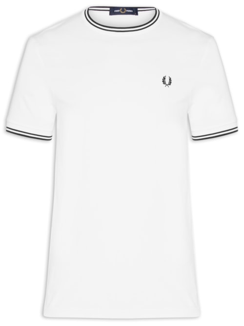 Camiseta Masculina Twin Tipped Regular Fit Em Algodão - Branco