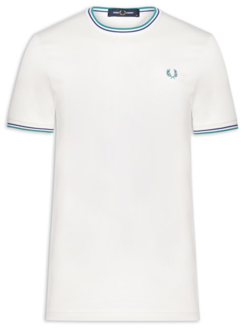 Camiseta Masculina Twin Tipped Regular Fit Em Algodão - Branco