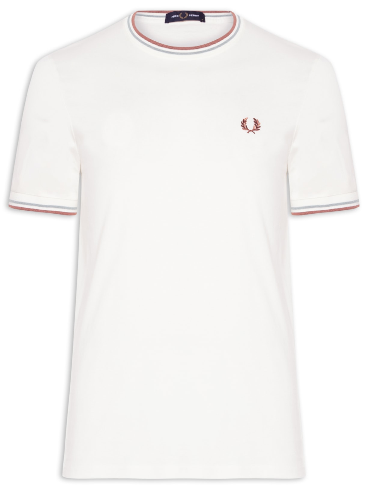 Camiseta Masculina Twin Tipped Regular Fit Em Algodão - Off White