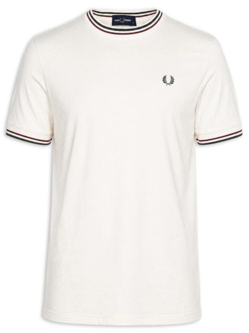 Camiseta Masculina Twin Tipped Regular Fit Em Algodão - Off White