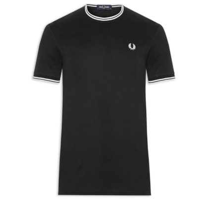 Camiseta Masculina Twin Tipped Regular fit em Algodão - Preto