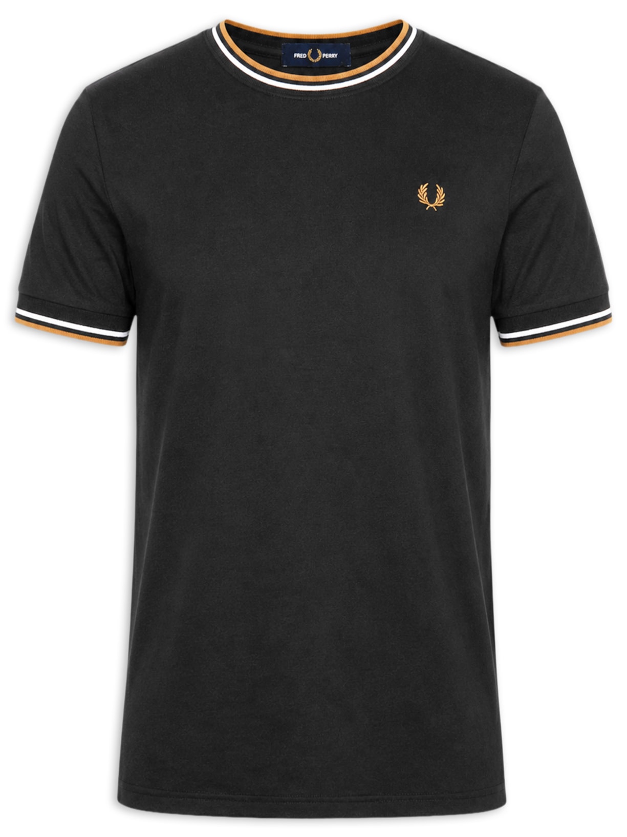 Camiseta Masculina Twin Tipped Regular Fit Em Algodão - Preto