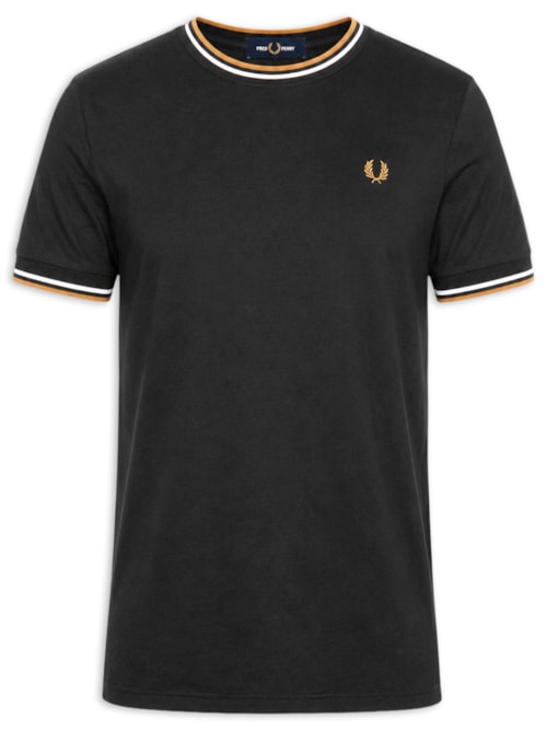 Camiseta Masculina Twin Tipped Regular Fit Em Algodão - Preto