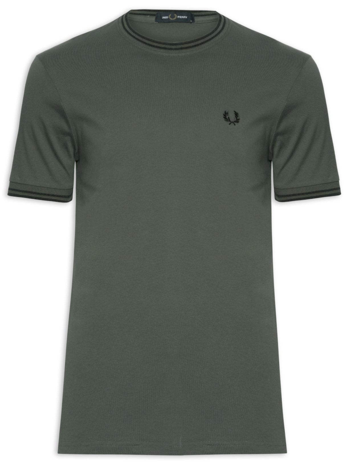 Camiseta Masculina Twin Tipped Regular Fit Em Algodão - Verde