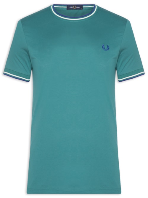 Camiseta Masculina Twin Tipped Regular Fit Em Algodão - Verde
