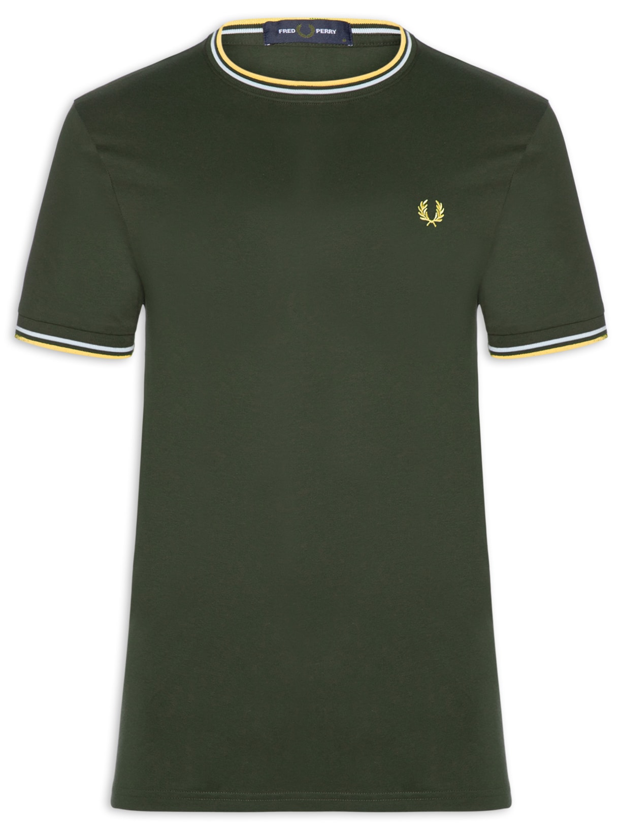 Camiseta Masculina Twin Tipped Regular Fit Em Algodão - Verde