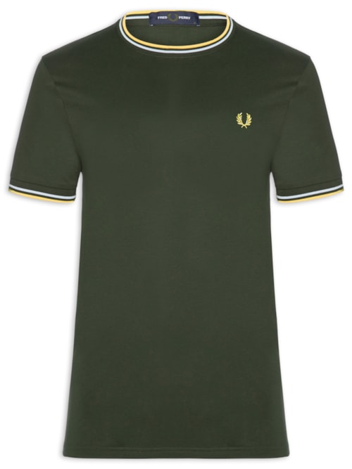 Camiseta Masculina Twin Tipped Regular Fit Em Algodão - Verde