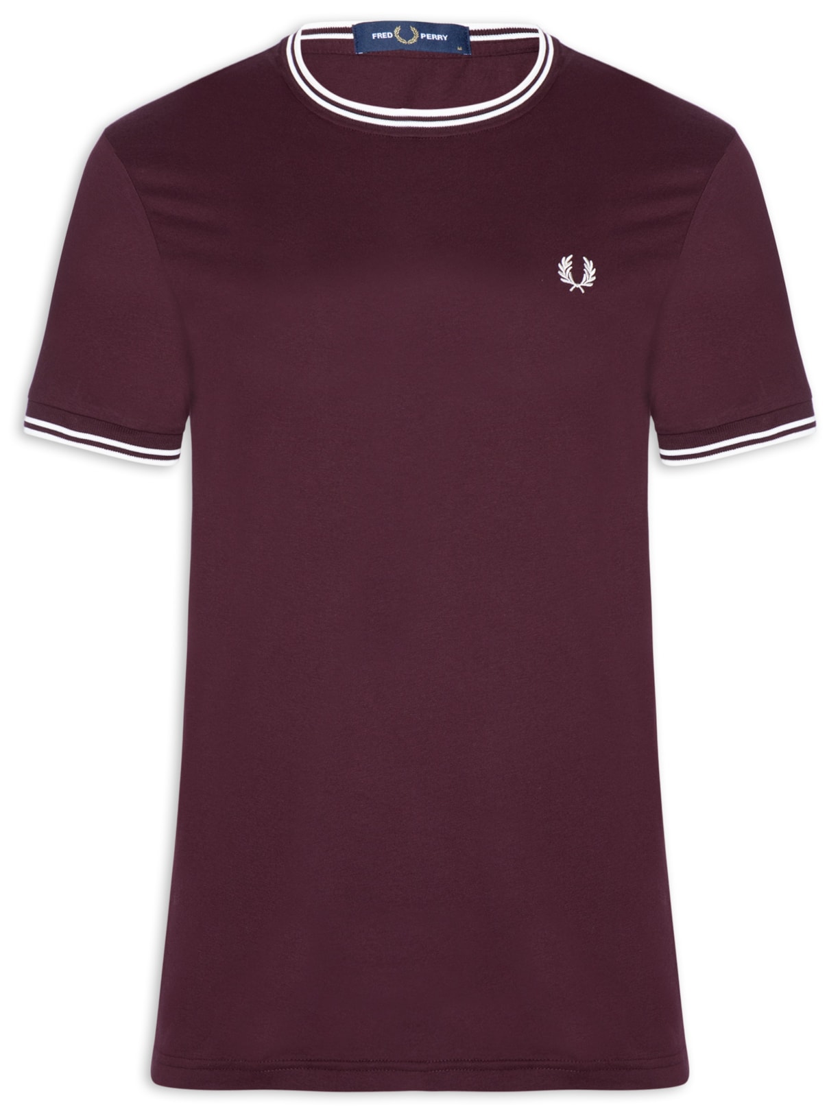Camiseta Masculina Twin Tipped Regular Fit Em Algodão Vermelho Fred Perry