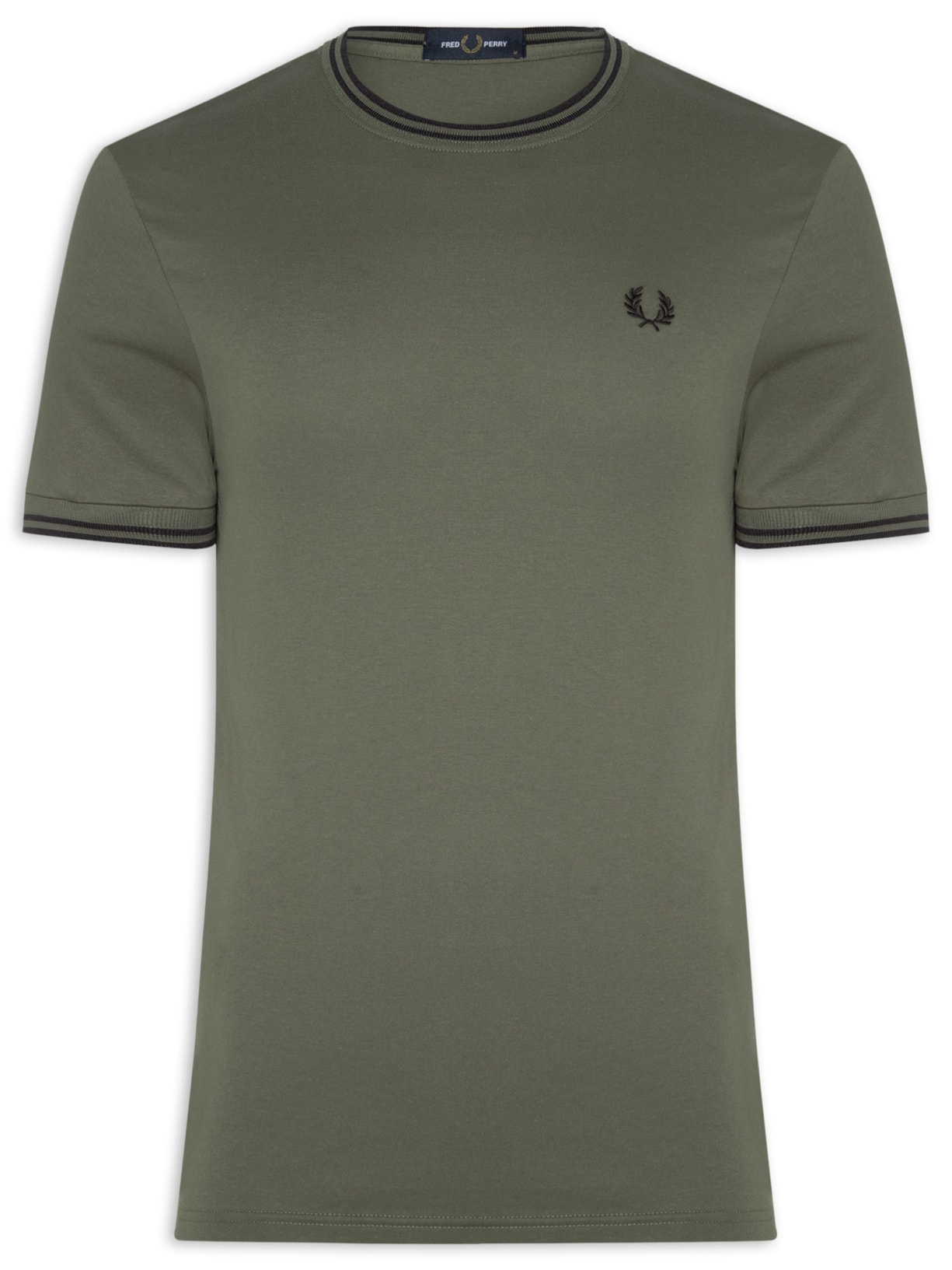 Camiseta Masculina Twin Tipped Regular Fit Verde Fred Perry