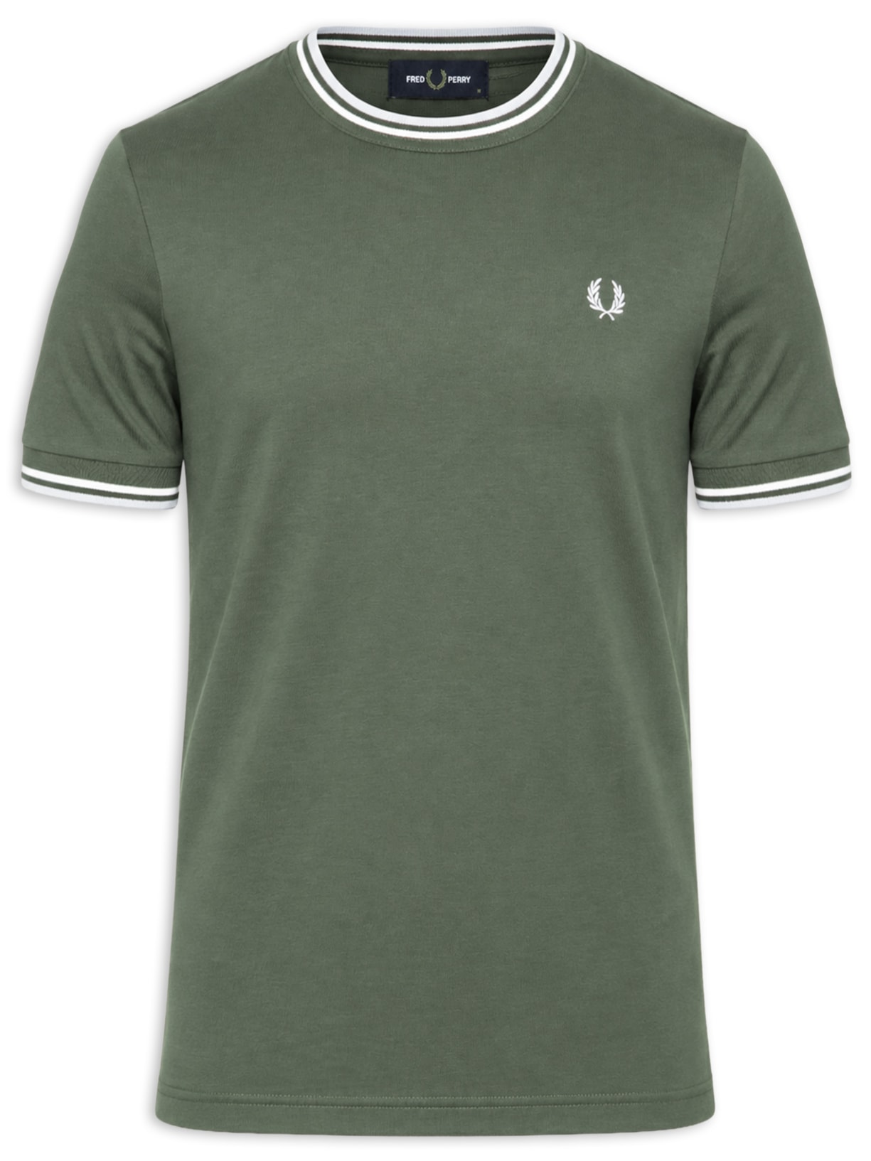 Camiseta Masculina Twin Tipped Verde Fred Perry