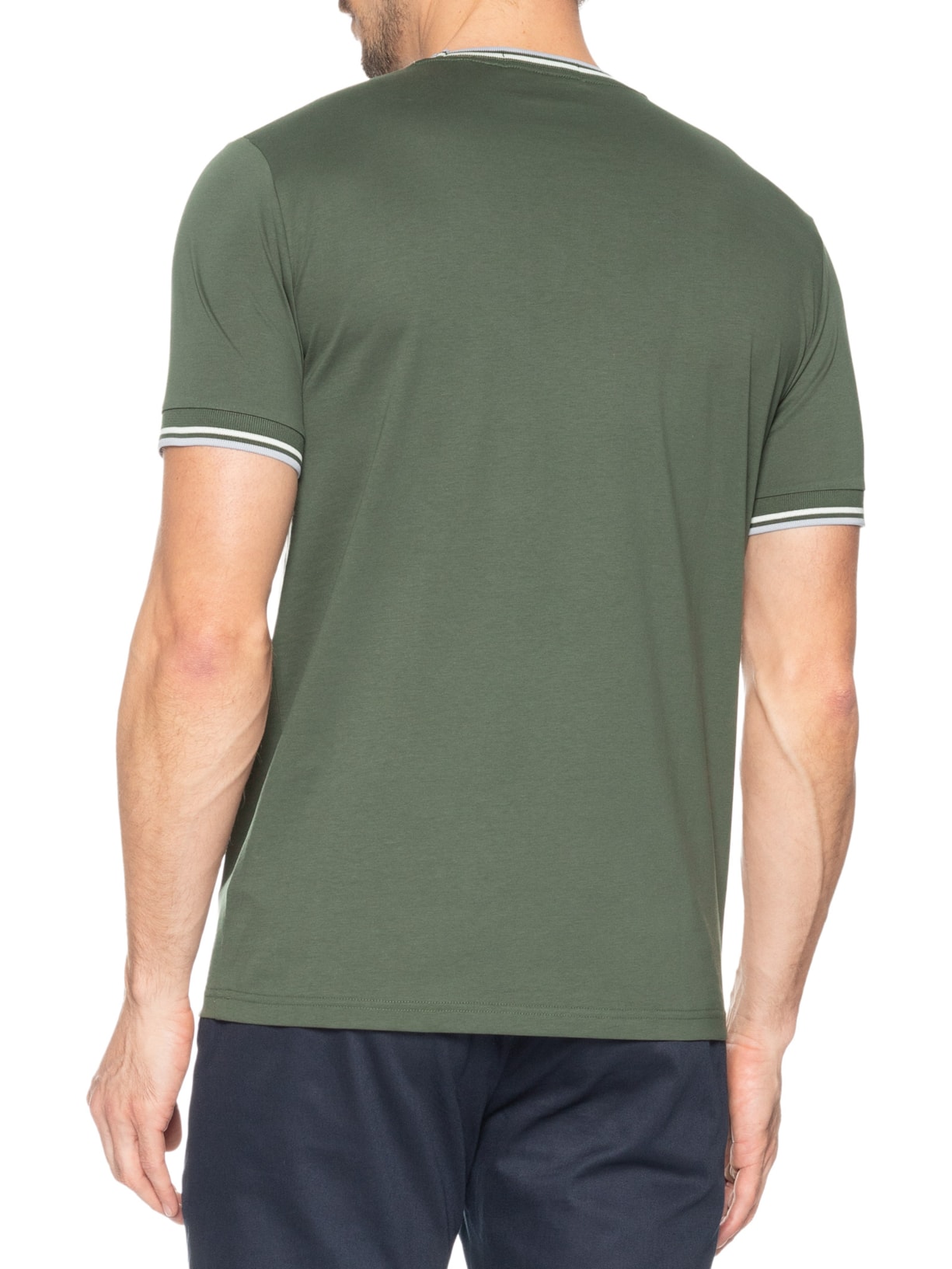 Camiseta Masculina Twin Tipped Verde Fred Perry