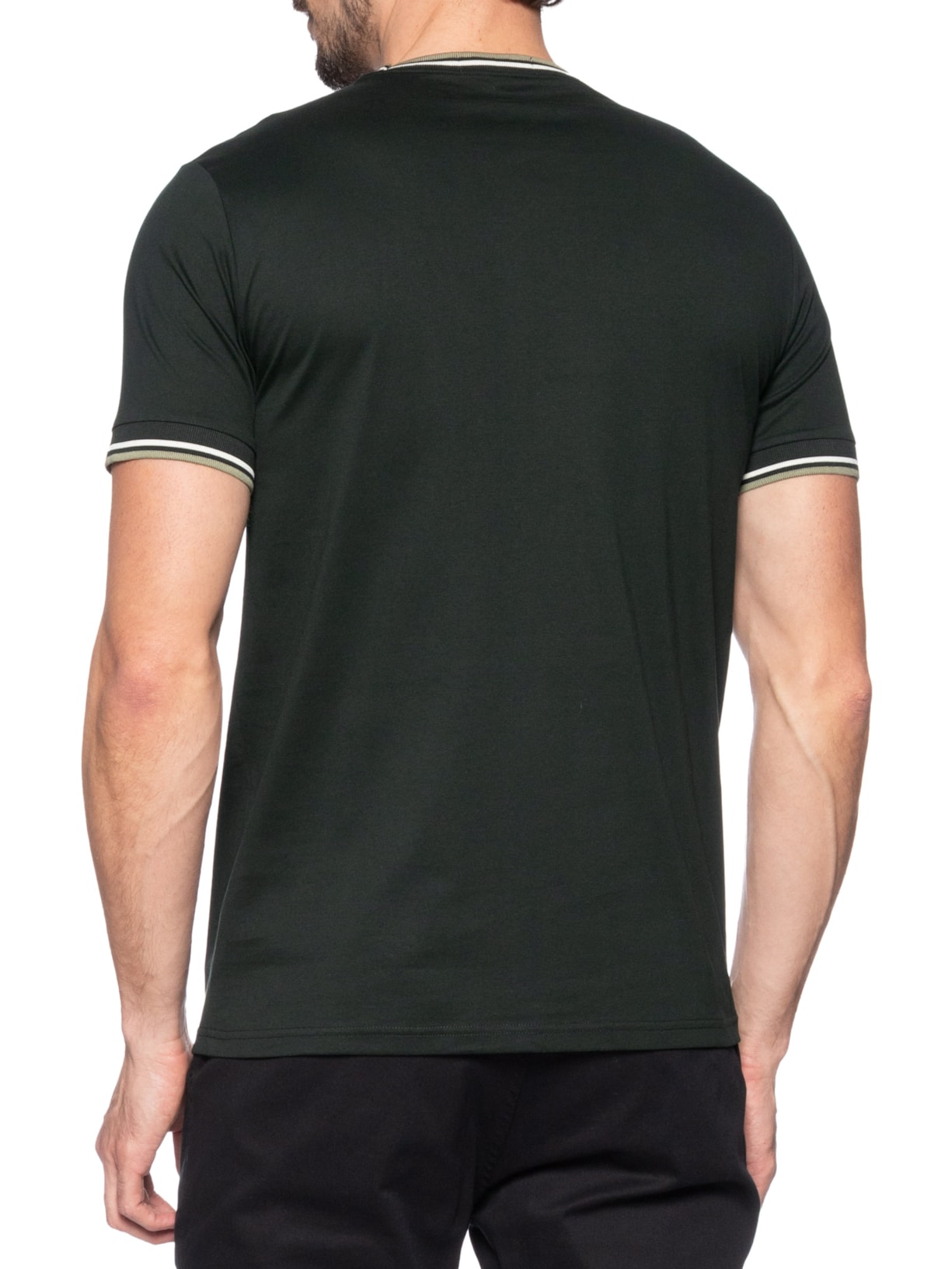Camiseta Masculina Twin Tipped Verde Fred Perry