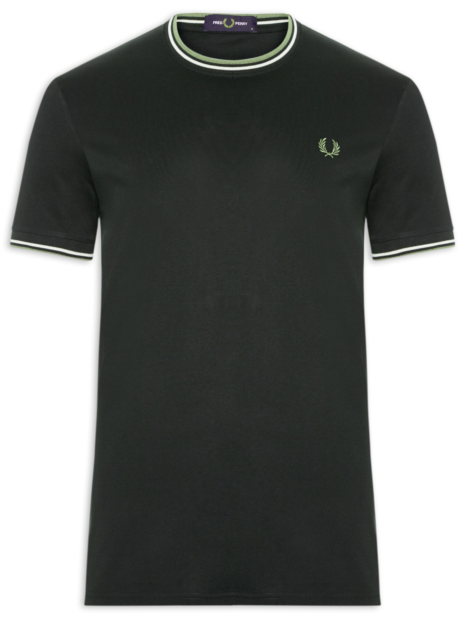 【FRED PERRY】The Twin Topped shirt Fred Perry - Camiseta Masculina Twin Tipped - Verde