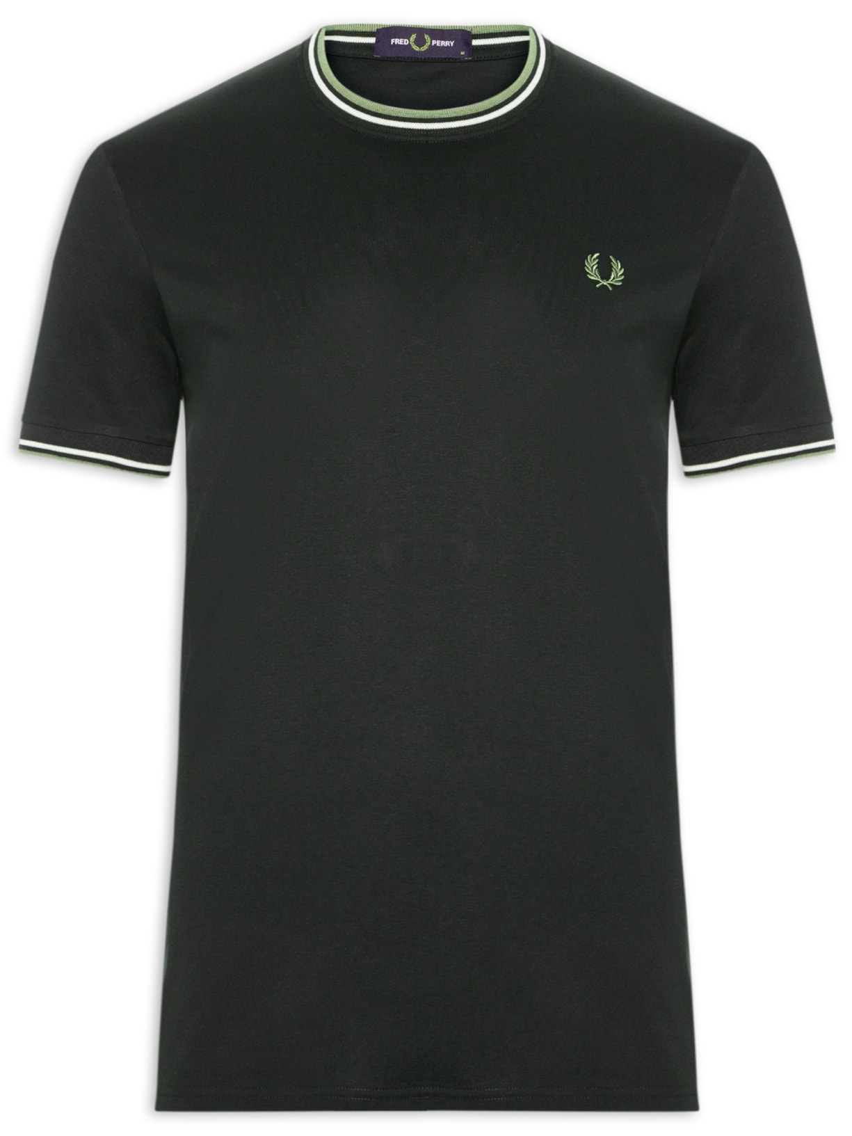 Camiseta Masculina Twin Tipped Verde Fred Perry