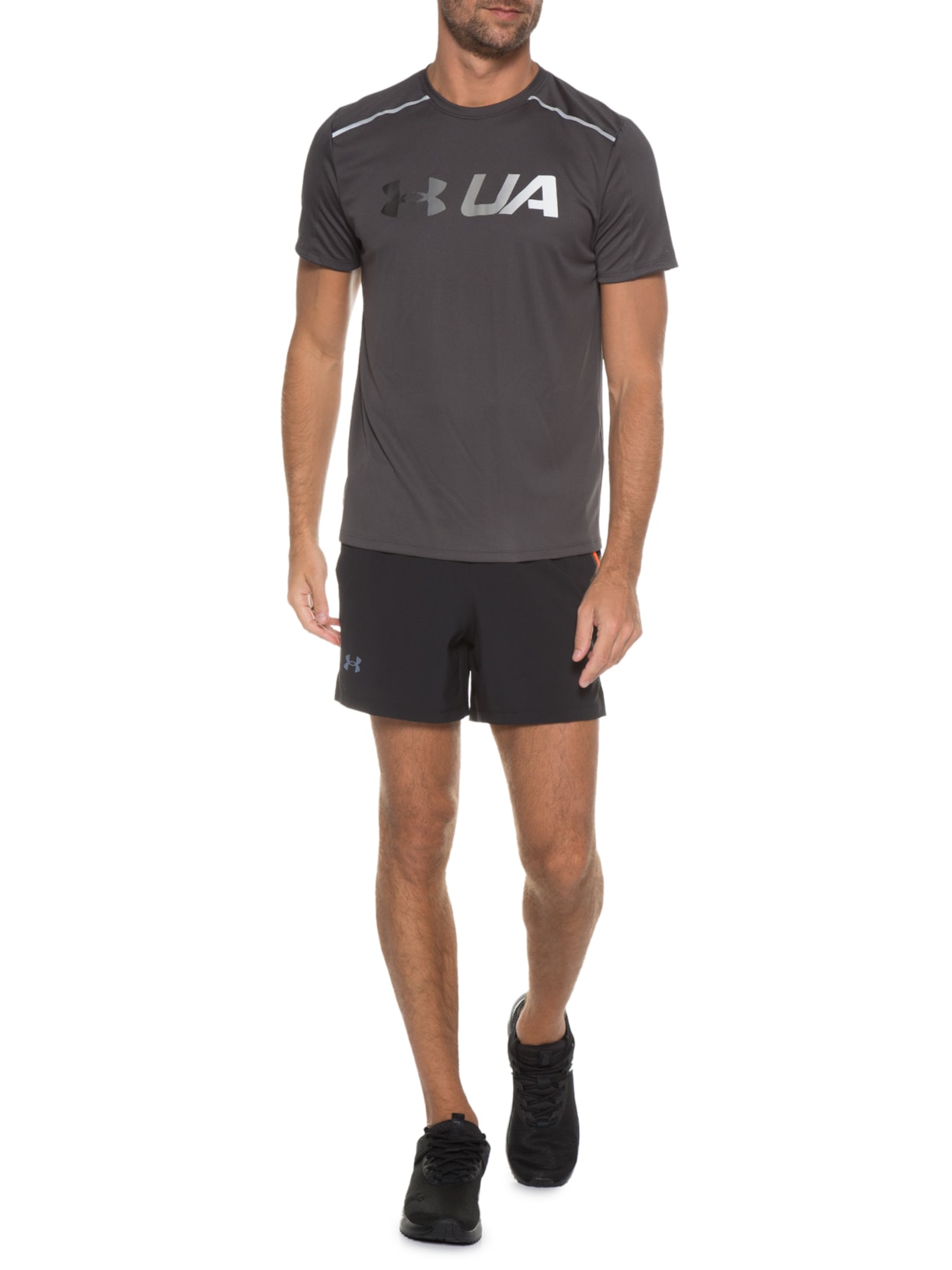 Camiseta Masculina Ua Run Graphic Print Fill Ss Cinza Under Armour