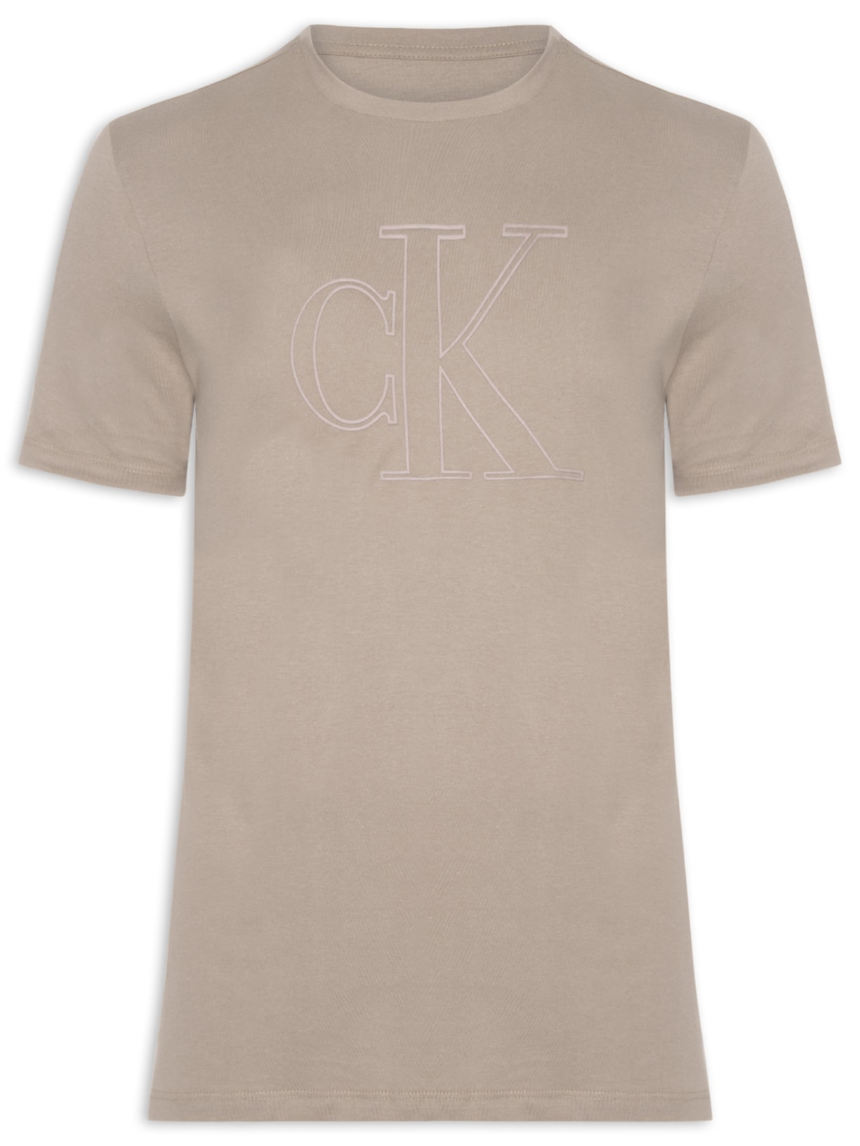Camiseta Masculina Underwear Manga Curta Bege Calvin Klein Underwear