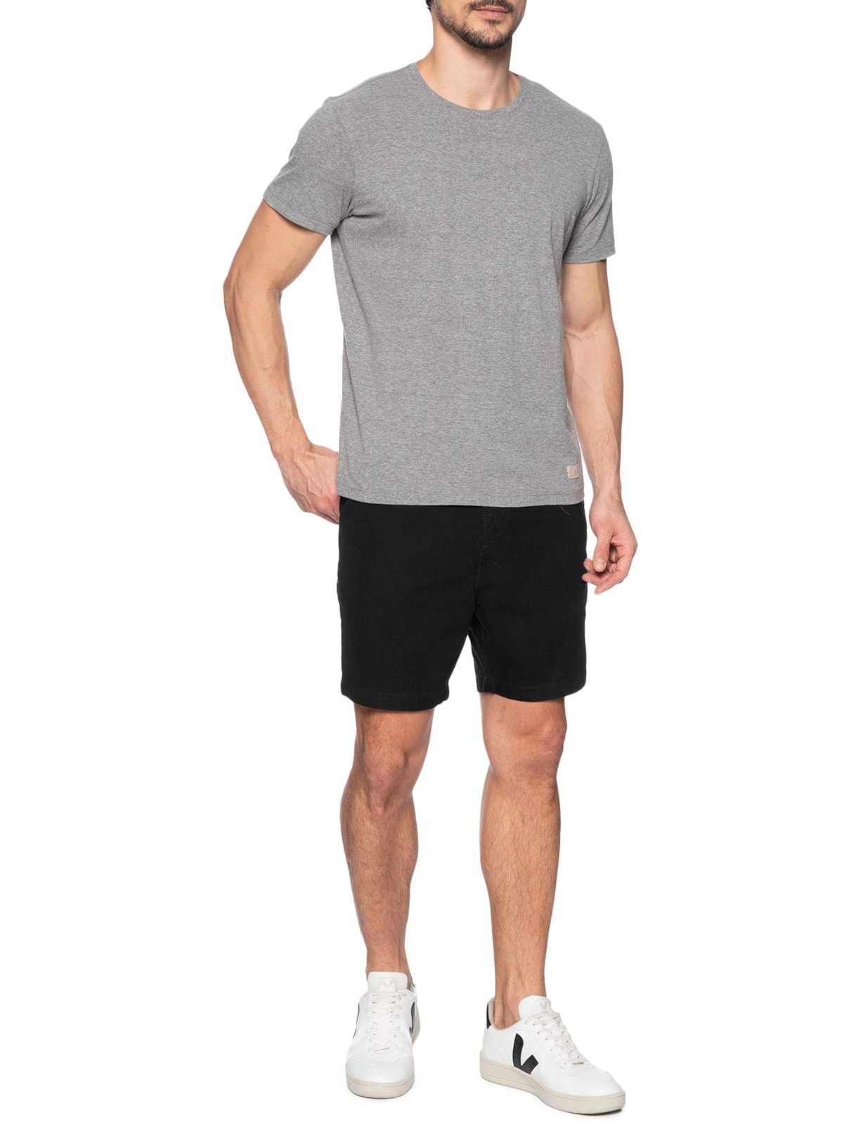 Camiseta Masculina Urban Em Algodão Cinza Pineapple