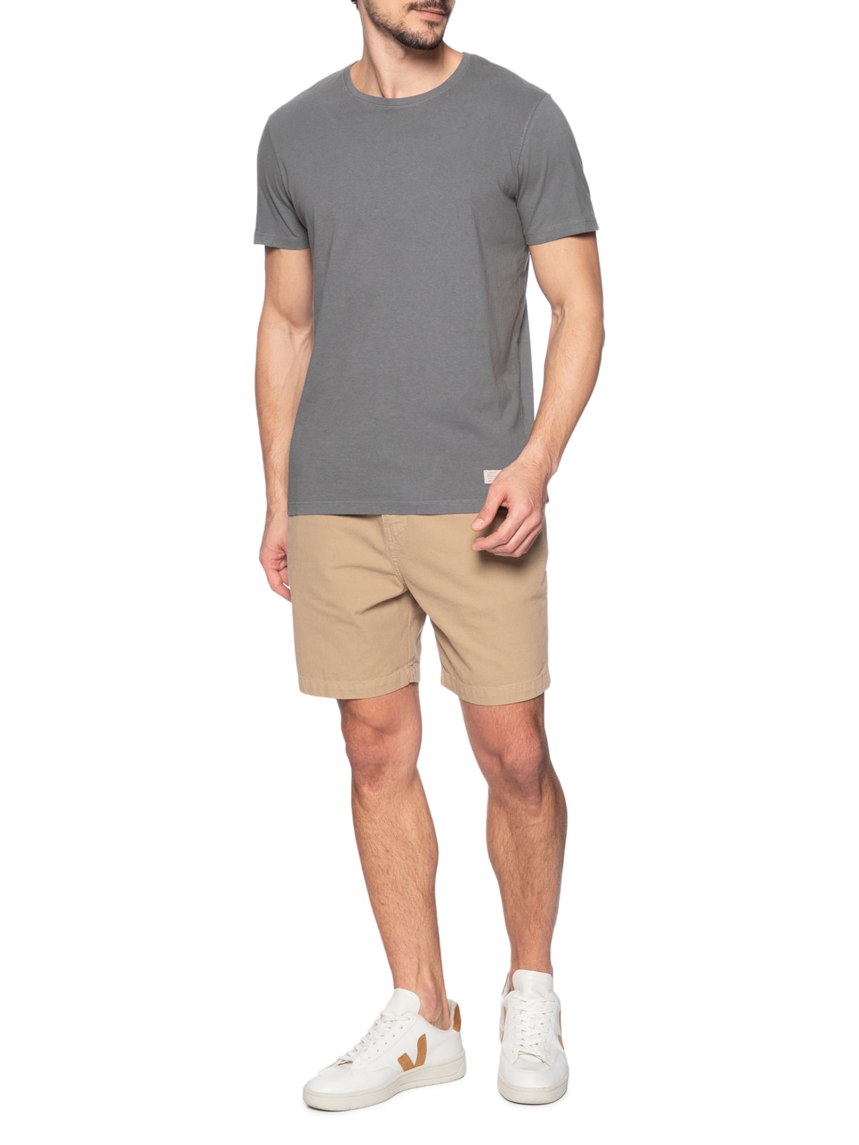 Camiseta Masculina Urban Em Algodão Cinza Pineapple