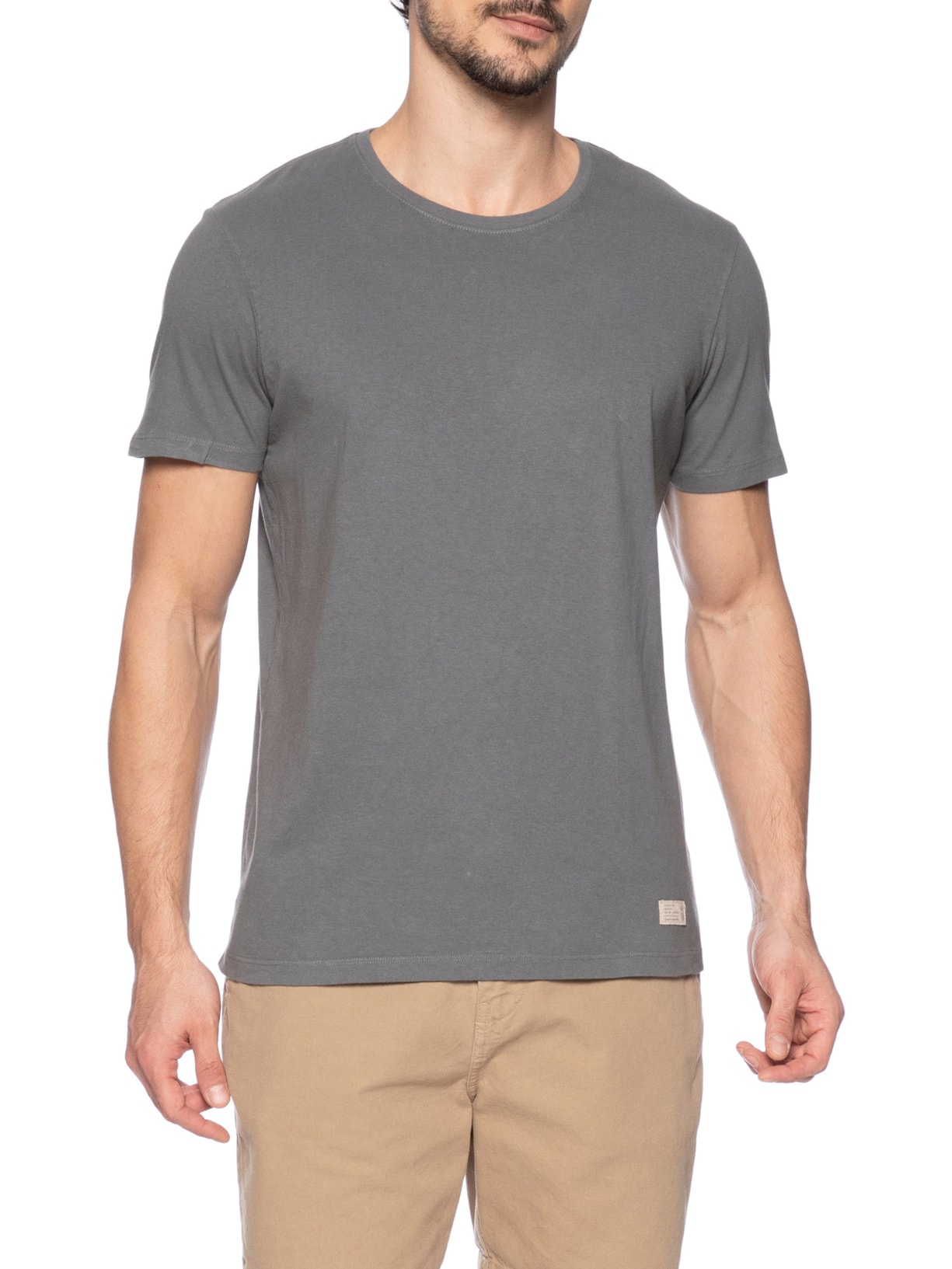 Camiseta Masculina Urban Em Algodão Cinza Pineapple