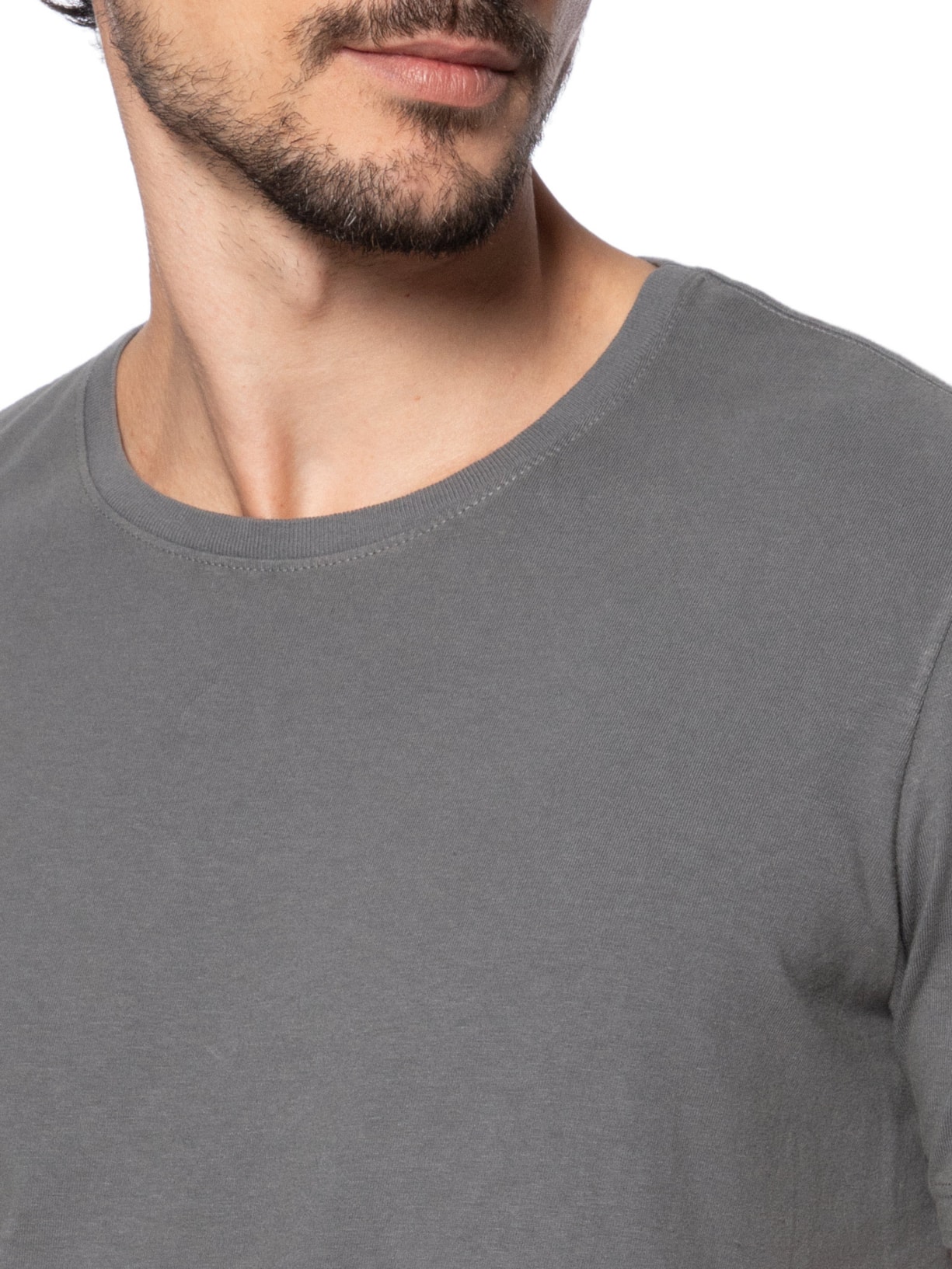 Camiseta Masculina Urban Em Algodão Cinza Pineapple