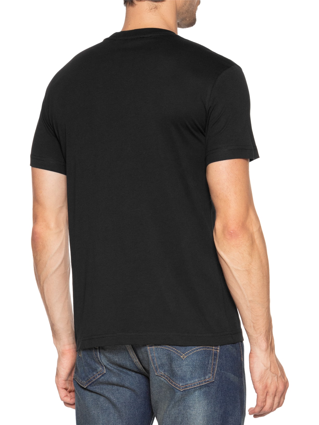 Camiseta Masculina V-Emblem Thick Foil Preto Versace Jeans Couture