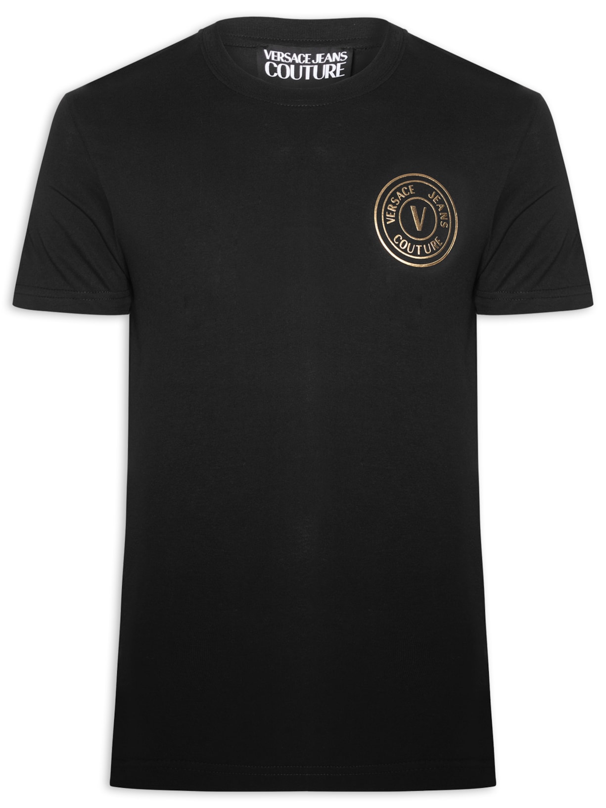 Camiseta Masculina V-Emblem Thick Foil Preto Versace Jeans Couture