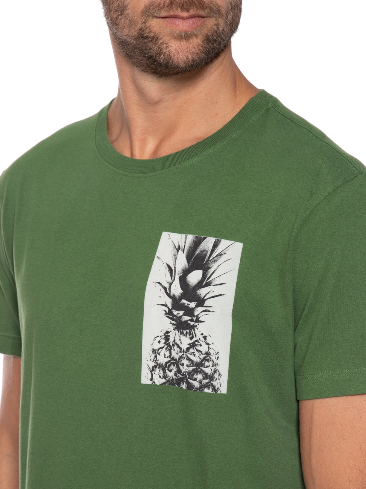 Camiseta Masculina Vintage Abacaxi Crop Verde Osklen