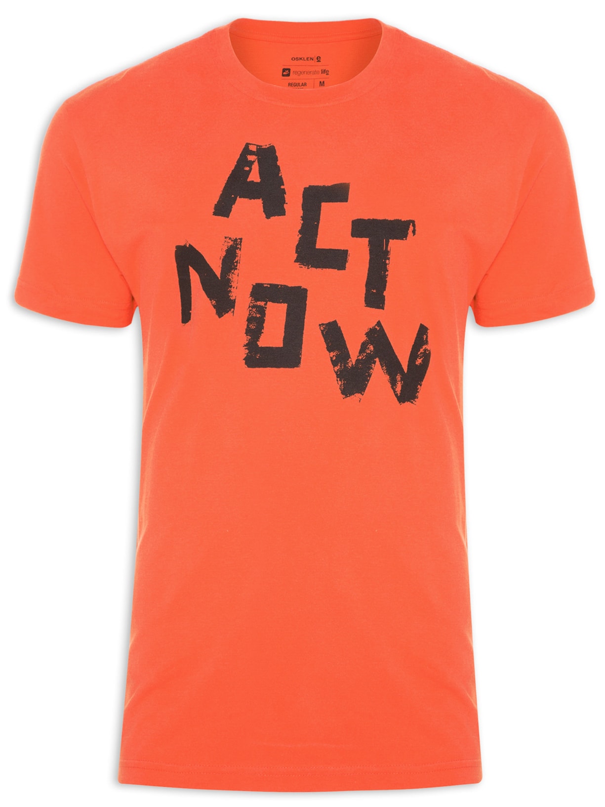 Camiseta Masculina Vintage Act Now - Laranja