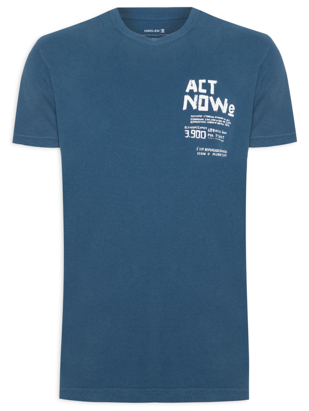 Camiseta Masculina Vintage Act Now Stamp - Azul