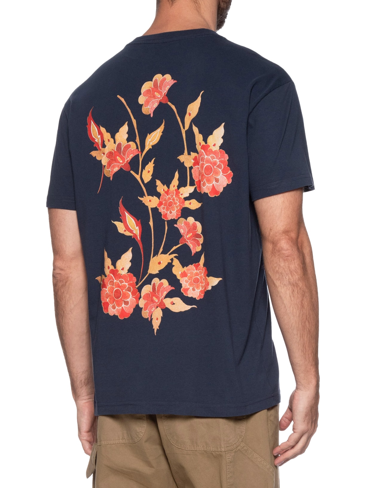 Camiseta Masculina Vintage Antique Manga Curta Azul Osklen