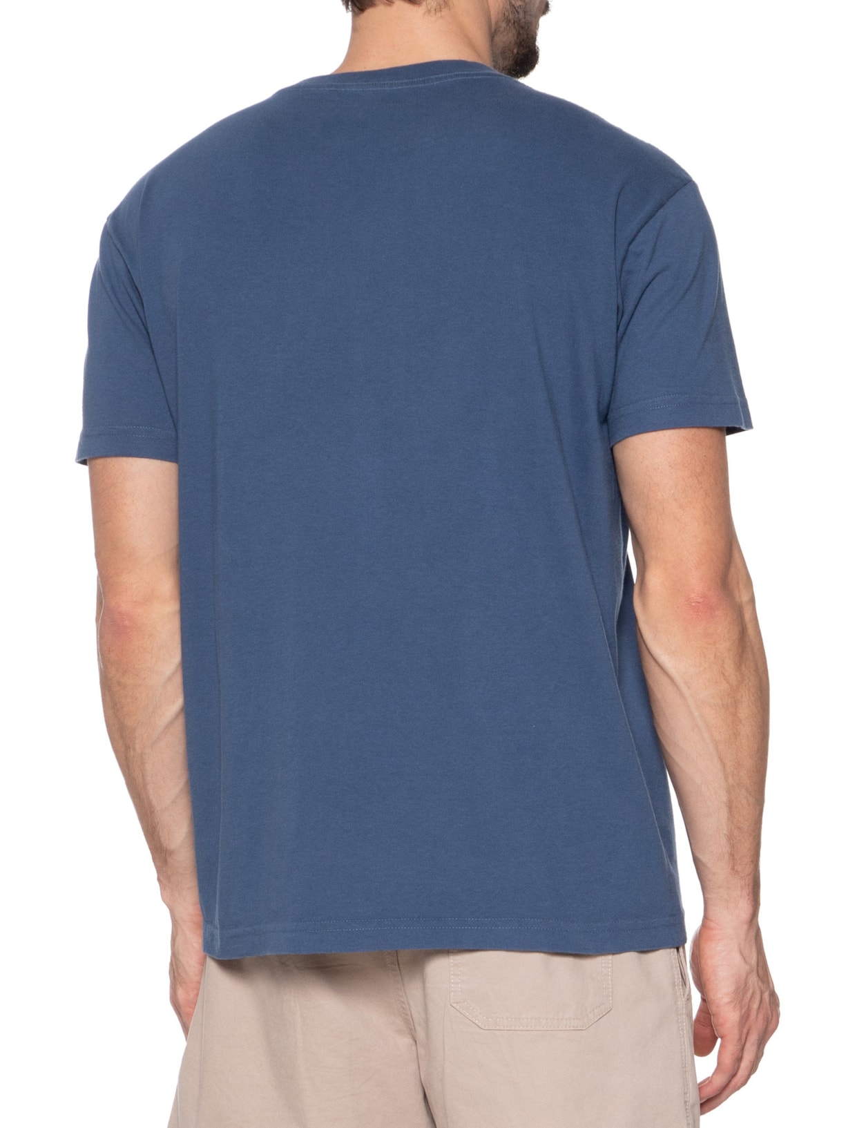 Camiseta Masculina Vintage Arpoador Patch Azul Osklen