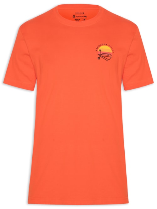 Camiseta Masculina Vintage Arpoador Patch - Laranja
