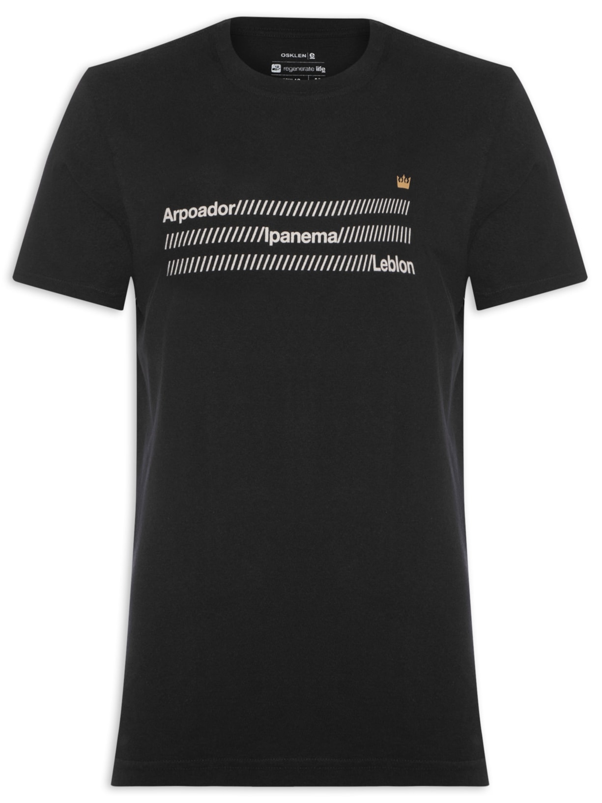 Camiseta Masculina Vintage Arpor Ipanema Leblon Manga Curta - Preto