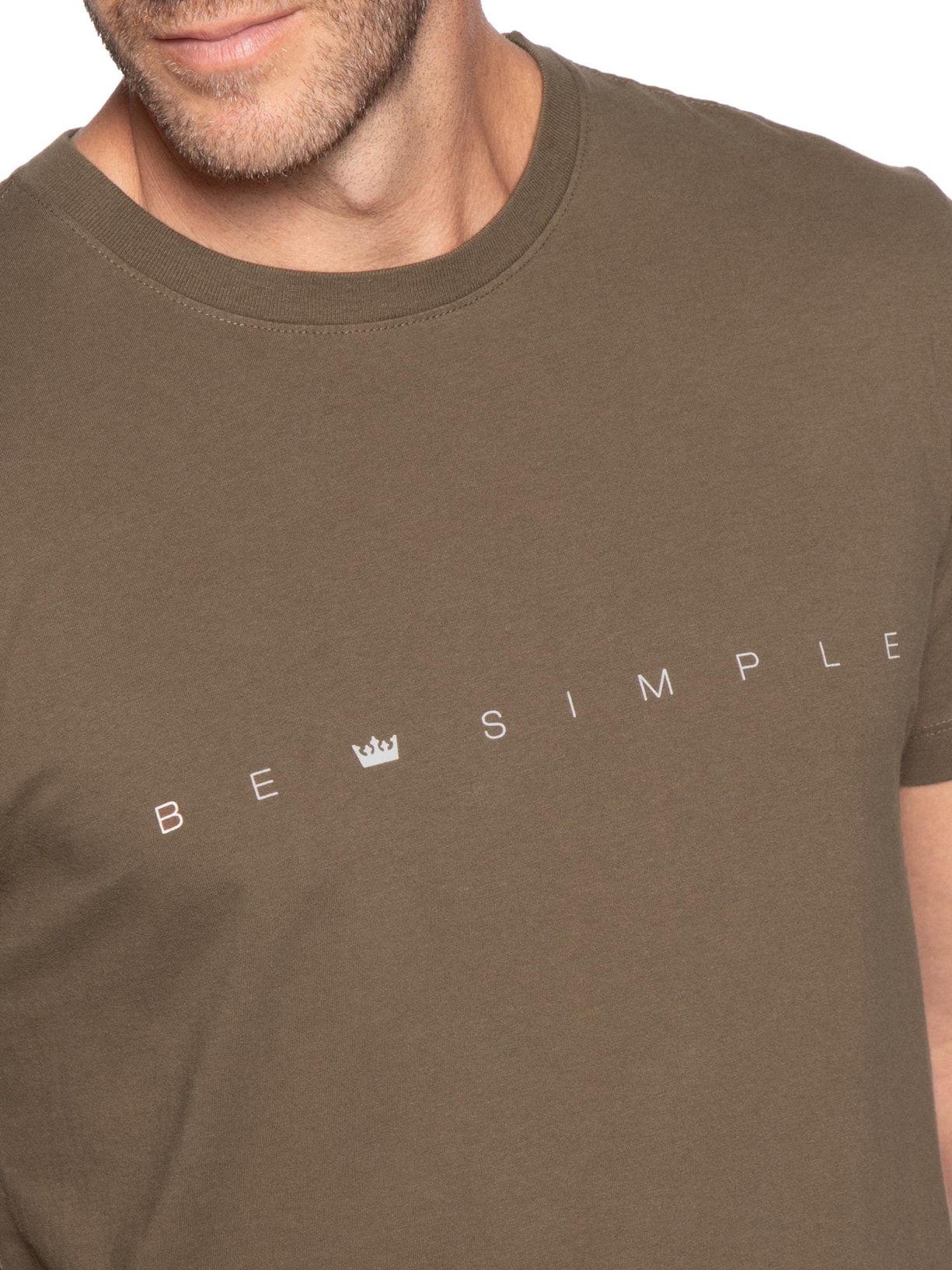 Camiseta Masculina Vintage Be Simple – Marrom Osklen
