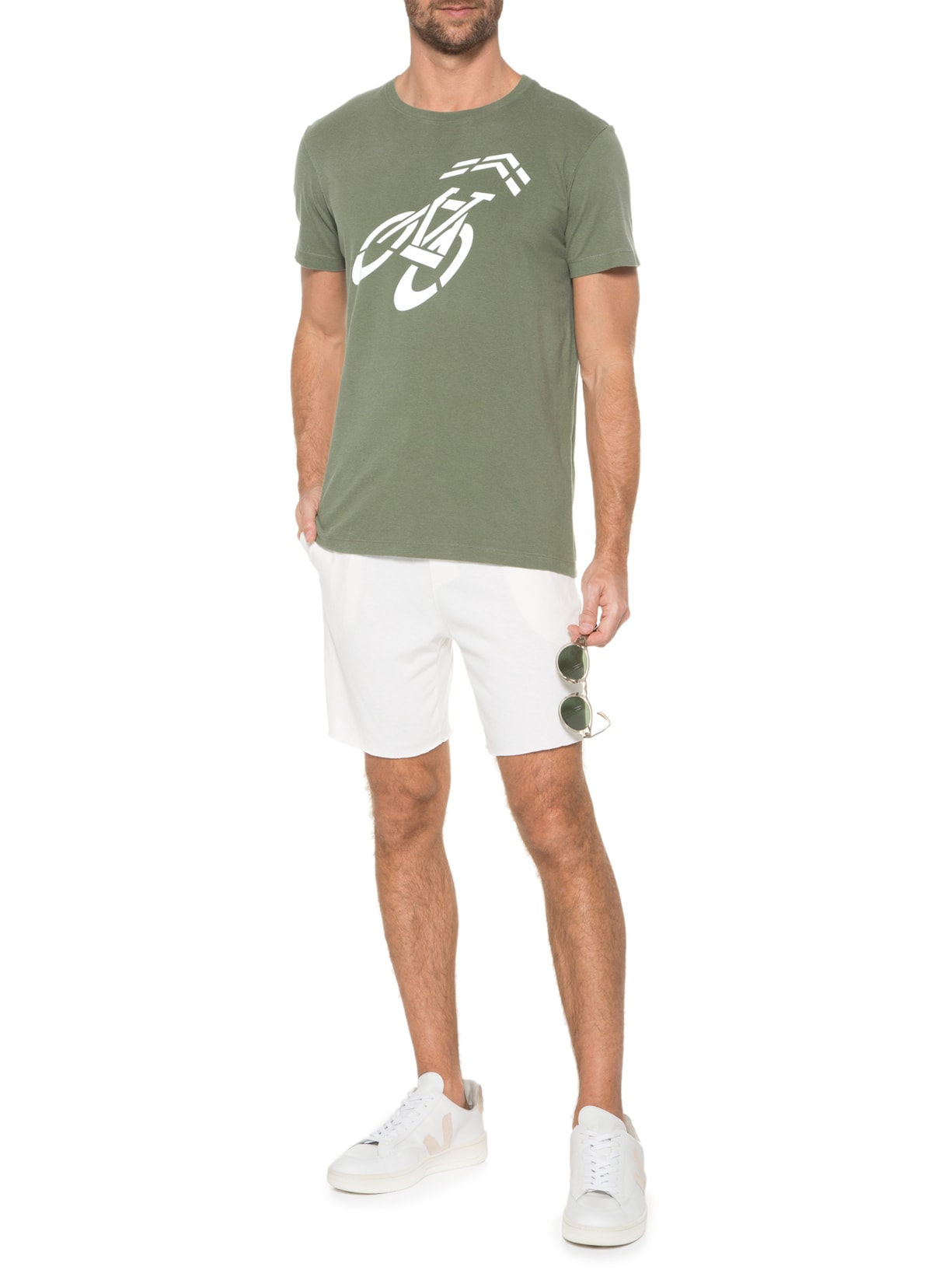 Camiseta Masculina Vintage Bikesign Verde Osklen