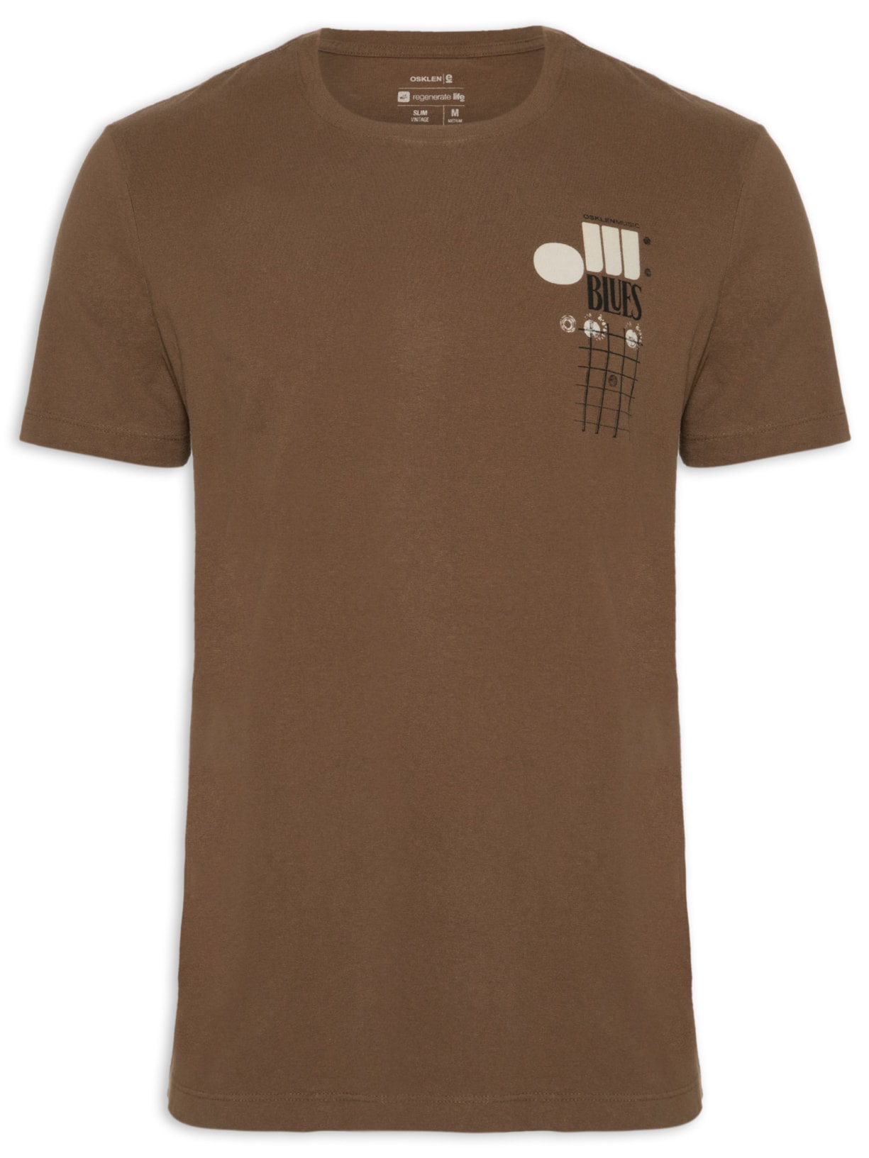 Camiseta Masculina Vintage Blues - Marrom