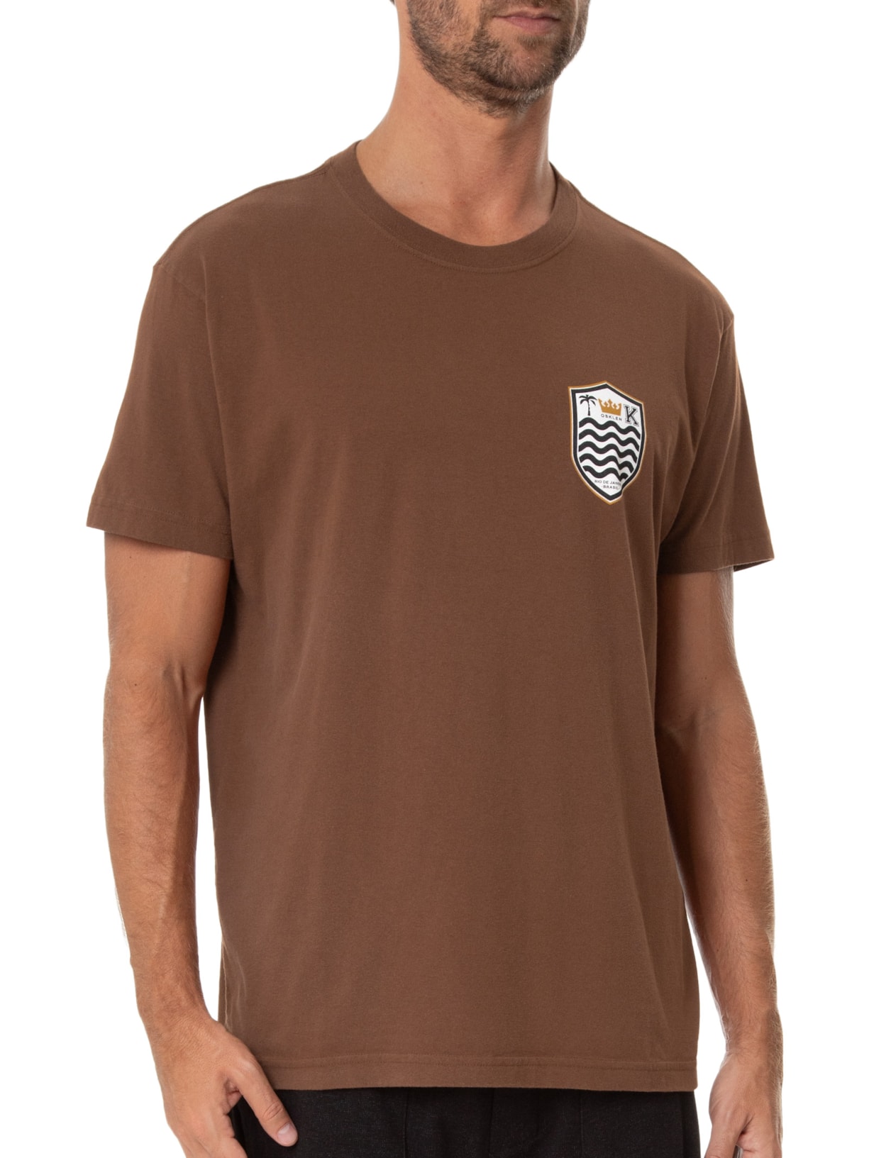Camiseta Masculina Vintage Brasão Marrom Osklen