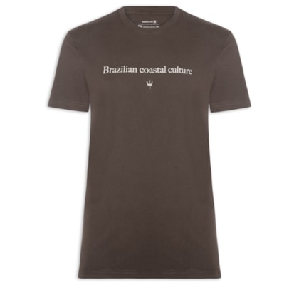 Camiseta Masculina Vintage Brazilian Coastal Manga Curta - Marrom