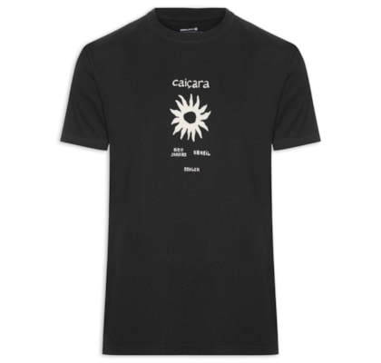 Camiseta Masculina Vintage Caiçara Textura Manga Curta - Preto